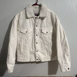 Vintage Levi’s Shearling White Trucker Denim Jacket 1993 USA Retro Cool Men’s M